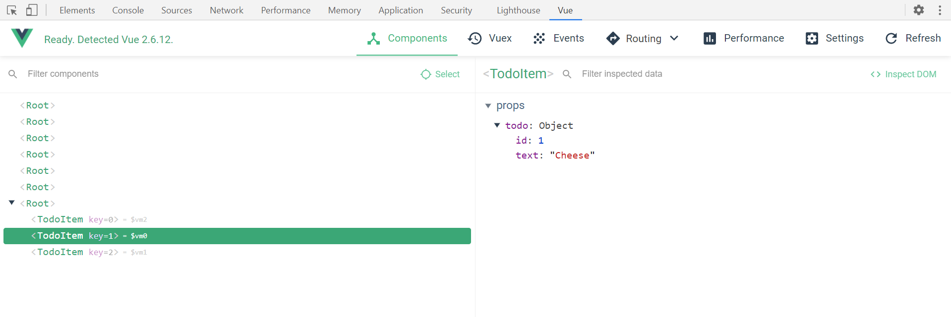 Vue DevTools - Components Tab